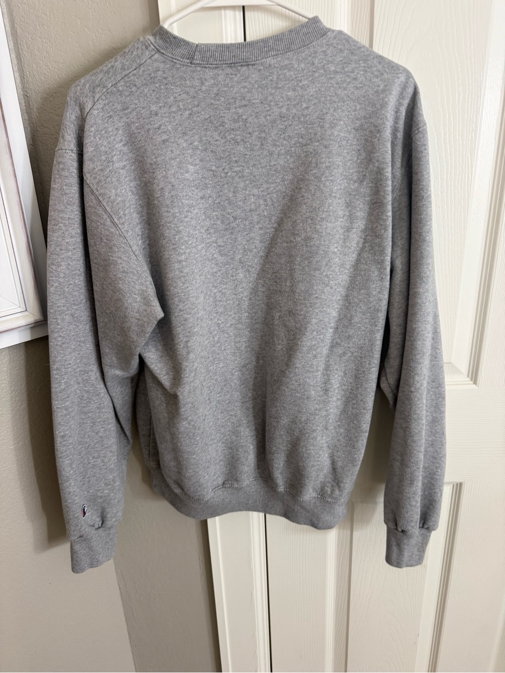 Champion Gray Crewneck Sweatshirt with Purple TCU Letters - Picture 2 of 3